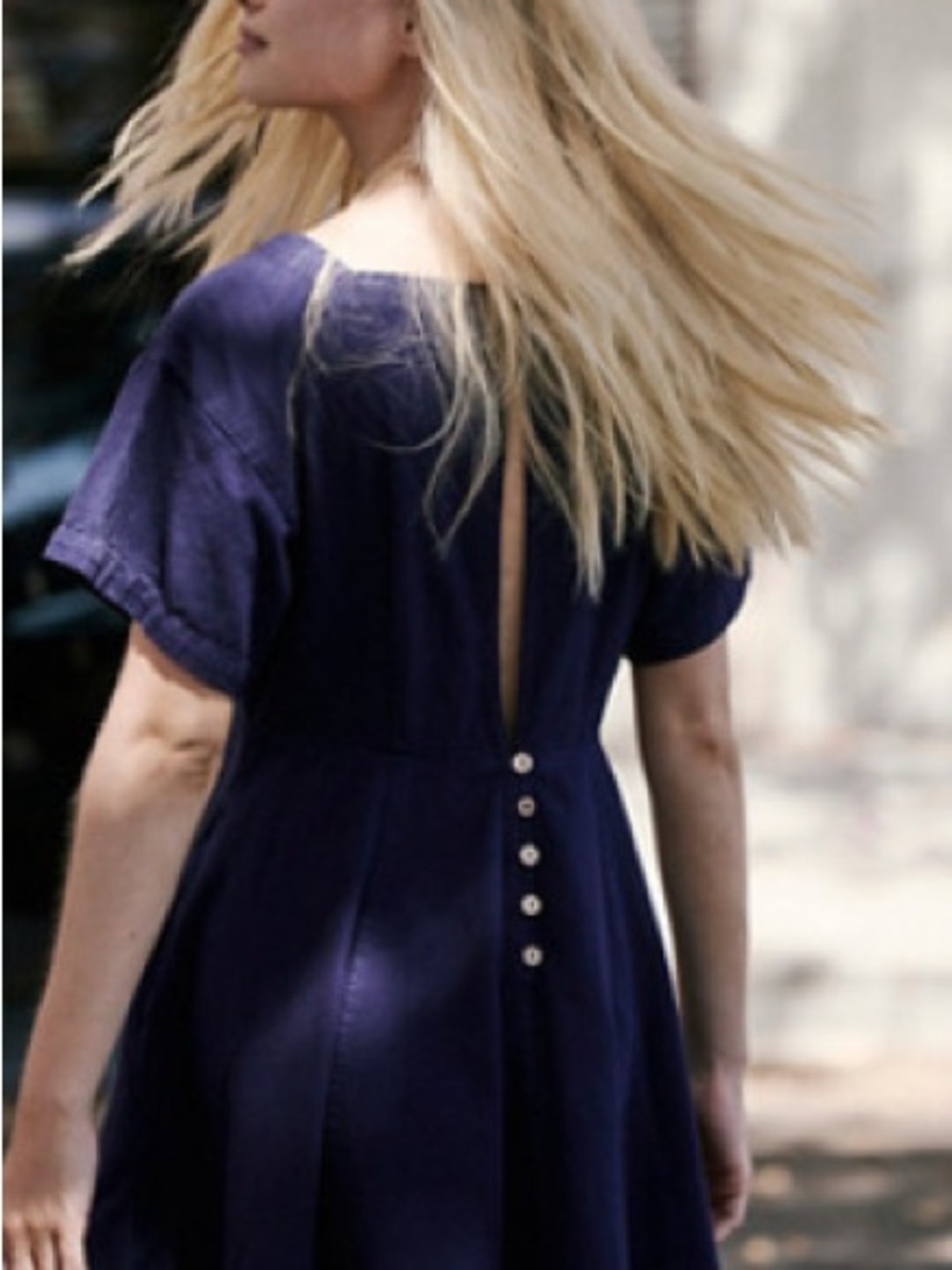 Free People Navy Fit-and-Flare Dress